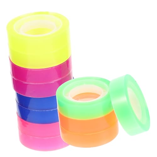 CIYODO 12 Rollen Transparentes DIY Klebeband Buntes Scrapbook Tape für Schüler Basteln Dekoration Vielseitig Verwendbar Leicht Ablösbar ohne Rückstände von CIYODO
