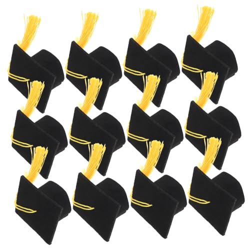 CIYODO 12 Stück Mini Abschlusskappen Cupcake Topper mit Quasten für Graduierungsfeiern Tortendekorationen für Schulabschlüsse und Partys CIYODO 12 Stück Mini Abschlusskappen Cupcake Topper mit Quasten für Graduierungsfeiern Tortendekorationen für Schulabschlüsse und Partys von CIYODO