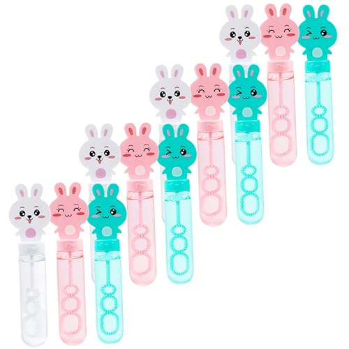 CIYODO 12 Stück Seifenblasenstäbe Lustige Spielzeuge mit Cartoon Hase Design für Outdoor Aktivitäten und Partys Fördert Kreatives ohne Elektronik von CIYODO