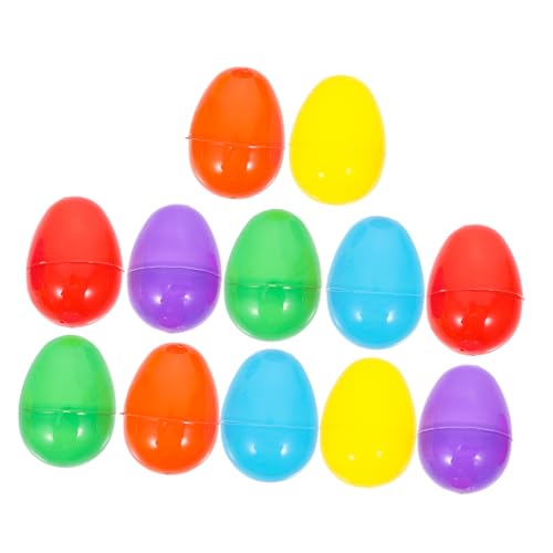CIYODO 12 Stück Teiliges Bunte Kunststoff Ostereier Dekoration Leicht Tragbar für Garten Desktop Party ohne Licht Vielseitige Frühlingsdeko Osterfest Verschönerung Zufällige Farbe von CIYODO