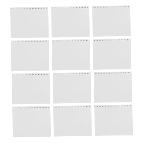 CIYODO 12 Stück Teiliges DIY Schreibtischkalender Basis Dreieckiger Kalenderständer mit Löchern Perlmutt Weiß Dekoratives Desktop Regal für Individuelle Kalendergestaltung Langlebig und von CIYODO