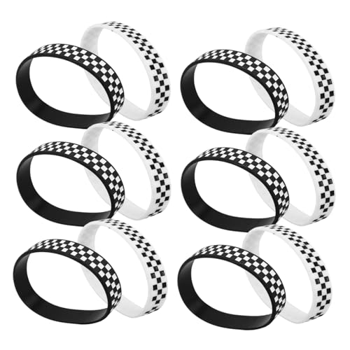 CIYODO 12 Stücke Silikon Armband Schwarz Und Weiß Kariert Für Sport Veranstaltungen Motorsportfans Party Zubehör Fan Accessoires CIYODO 12 Stücke Silikon Armband Schwarz Und Weiß Kariert Für Sport Veranstaltungen Motorsportfans Party Zubehör Fan Accessoires von CIYODO