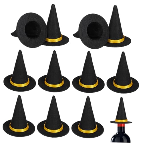 CIYODO 12 Stück Teiliges Halloween mit Schwarzen Mini Hexenhüten aus Langlebigem Material Vielseitig als Weinflaschen Deko und DIY Accessoires für Halloween Partys und Geeignet CIYODO 12 Stück Teiliges Halloween mit Schwarzen Mini Hexenhüten aus Langlebigem Material Vielseitig als Weinflaschen Deko und DIY Accessoires für Halloween Partys und Geeignet von CIYODO