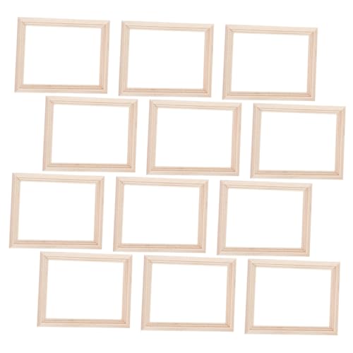 CIYODO 12 Stück Teiliges Mini Holz Bilderrahmen Natürliche Miniatur Dekoration für Puppenhaus Umweltfreundlich Stabile Verarbeitung für Bastelprojekte und Micro Landschaften CIYODO 12 Stück Teiliges Mini Holz Bilderrahmen Natürliche Miniatur Dekoration für Puppenhaus Umweltfreundlich Stabile Verarbeitung für Bastelprojekte und Micro Landschaften von CIYODO