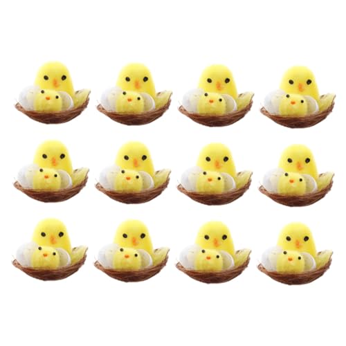 CIYODO 12 Stück Teiliges Mini mit Nest Flauschige Kleine Hühner Weiche Osterdeko für Frühlingsfest und Osterparty Detailreich Gefertigte Mini Küken für Festliche Tischdekoration CIYODO 12 Stück Teiliges Mini mit Nest Flauschige Kleine Hühner Weiche Osterdeko für Frühlingsfest und Osterparty Detailreich Gefertigte Mini Küken für Festliche Tischdekoration von CIYODO