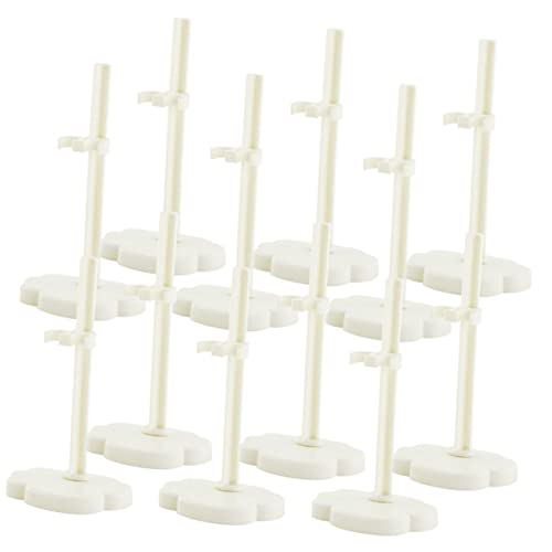 CIYODO 12 Stück Teiliges Puppenständer Weiße Mini Puppenhalter für Kreative Figuren Stabiler Stand für Sammlerpuppen Lösung für Präsentation oder Tischen von CIYODO