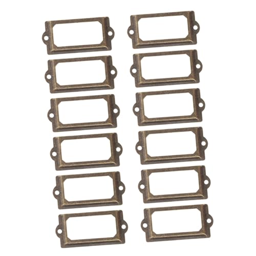 CIYODO 12 Stück Teiliges Retro Metall Etikettenhalter mit Schrauben Antike Beschriftungsrahmen für Möbel Vintage Stil Einfach zu Montieren Dekorativ für Zuhause und Büro CIYODO 12 Stück Teiliges Retro Metall Etikettenhalter mit Schrauben Antike Beschriftungsrahmen für Möbel Vintage Stil Einfach zu Montieren Dekorativ für Zuhause und Büro von CIYODO