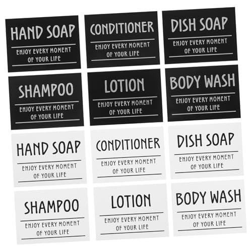 CIYODO 12 Stück Teiliges Wasserdichter Badezimmer Etiketten Wiederbefüllbare Aufkleber für Lotion Shampoo und Conditioner Flaschen Selbstklebend Beschriftet Vielseitig für und CIYODO 12 Stück Teiliges Wasserdichter Badezimmer Etiketten Wiederbefüllbare Aufkleber für Lotion Shampoo und Conditioner Flaschen Selbstklebend Beschriftet Vielseitig für und von CIYODO