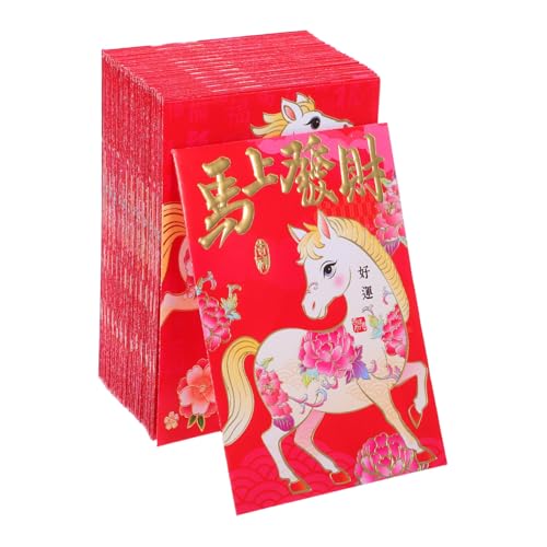 CIYODO 120 Stück Hong Bao Rote Umschläge Chinesisches Jahr Pferd Motiv Cartoon Lunar Year Packets Für Frühlingsfest Geldgeschenke Grußkarten CIYODO 120 Stück Hong Bao Rote Umschläge Chinesisches Jahr Pferd Motiv Cartoon Lunar Year Packets Für Frühlingsfest Geldgeschenke Grußkarten von CIYODO