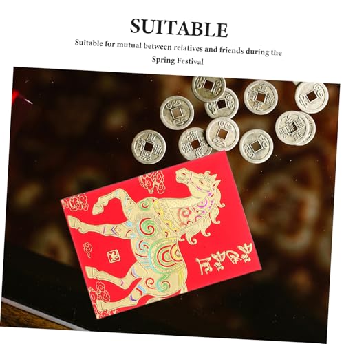 CIYODO 120 Stück Rote Neujahrsumschläge Jahr Des Pferdes Vietnamesische Hong Bao Papierumschläge mit Glückssymbolen Traditionelle Geldumschläge für Frühlingsfest Geburtstag Feier von CIYODO