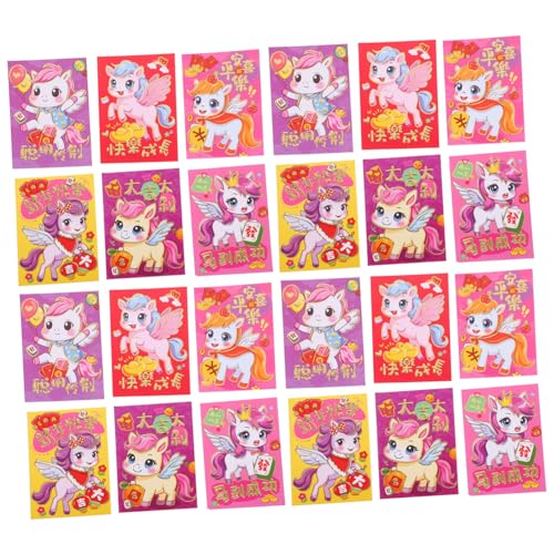 CIYODO 120 Stück Rote Umschläge Pferdejahr Kartonpapier Glücksumschläge Chinesisches Neujahrsfest Frühlingsfest Geburtstag Hochzeit Geldgeschenk Umschläge von CIYODO