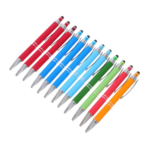 CIYODO 12Stücke Metall Kugelschreiber mit Stylus Spitze Robuste Einziehbare Stifte für Studenten Bürobedarf und Notizen Ergonomisch Gestaltet für Langanhaltenden Komfort von CIYODO