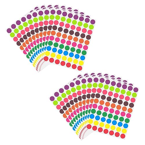 CIYODO 1400 Stück Farbige Runde Aufkleber Selbstklebend Kleine Bunte Punktetiketten für Beschriften Organisieren Klassifizieren von Dokumenten Paketen Bürozubehör Bögen von CIYODO