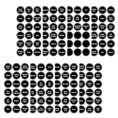 CIYODO 144 Stück 144 teiliges Gewürzetiketten Wiederverwendbare Wasserfeste Klebeetiketten mit Weißer Schrift Schwarzem Untergrund Klare Zutatenbeschriftung für Gewürzgläser und CIYODO 144 Stück 144 teiliges Gewürzetiketten Wiederverwendbare Wasserfeste Klebeetiketten mit Weißer Schrift Schwarzem Untergrund Klare Zutatenbeschriftung für Gewürzgläser und von CIYODO