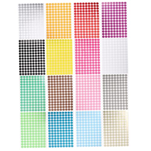 CIYODO 16 Blatt Klebepunkte Aufkleber Selbstklebend Farbige Etiketten für Büro Schule Basteln Farbige Dot Stickers zur Organisation und Markierung CIYODO 16 Blatt Klebepunkte Aufkleber Selbstklebend Farbige Etiketten für Büro Schule Basteln Farbige Dot Stickers zur Organisation und Markierung von CIYODO