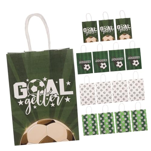 CIYODO 16 Stück Fußball Geschenktüten Fußball Goodie Bags Fußball Partytüten Sport Party Geschenkfüller Fußball Geschenktüten Fußball Party Geschenktüten Tor Geschenktüten von CIYODO