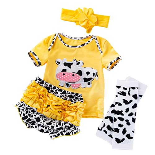 CIYODO 1Satz Reborn Kleidung Für Teiliges Outfit Mit Kurzarm Shirt Und Shorts Für Puppen Süßes Cartoon Design Mit Kuhmotiv CIYODO 1Satz Reborn Kleidung Für Teiliges Outfit Mit Kurzarm Shirt Und Shorts Für Puppen Süßes Cartoon Design Mit Kuhmotiv von CIYODO