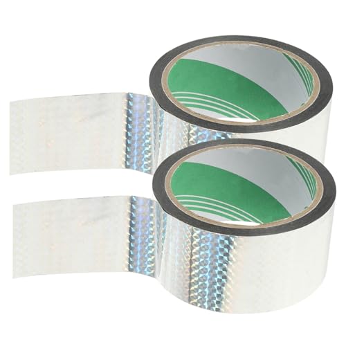 CIYODO 2 Rollen Reflektierendes DIY Bastelband Silbernes Prismendesign Selbstklebendes Geschenkband für Kreative Geschenkverpackung Scrapbooking und Dekoration von CIYODO