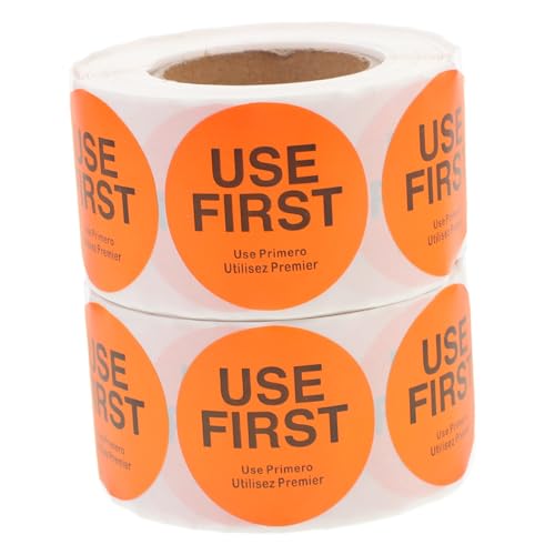 CIYODO 2 Rollen Use First Aufkleber Leuchtende Vorratskontroll Etiketten für Lebensmittel Selbstklebend Küchen und Restaurant Organizer Labels Sticker von CIYODO