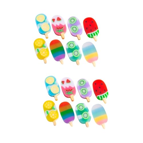 CIYODO 2 Sätze Fruchtige Eiscreme Radiergummis Kawaii Mini Radierer Eiscremeform Süßes Schulbedarf Für Mitgebsel Für Partys Und Kreative Bastelprojekte 2boxen*2 von CIYODO