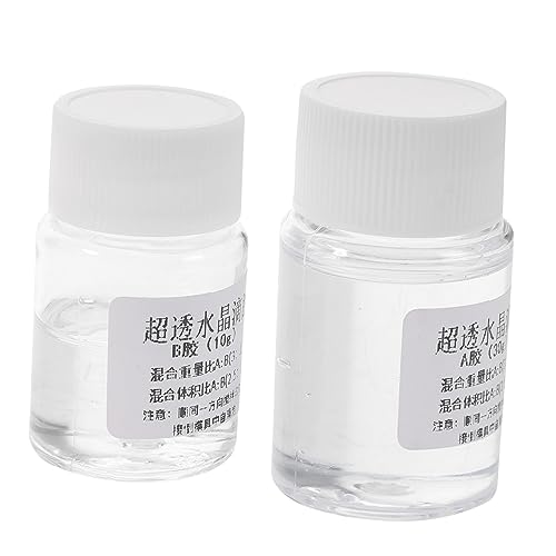 CIYODO 2 Sätze Kristall-Epoxy Epoxidklebstoff Klarer Kleber 2-Komponenten-Epoxy-Kleber klar Epoxidharz-Kleber Zweikomponenten-Epoxidharz klar Epoxidharzkleber Harz Epoxid Transparent von CIYODO