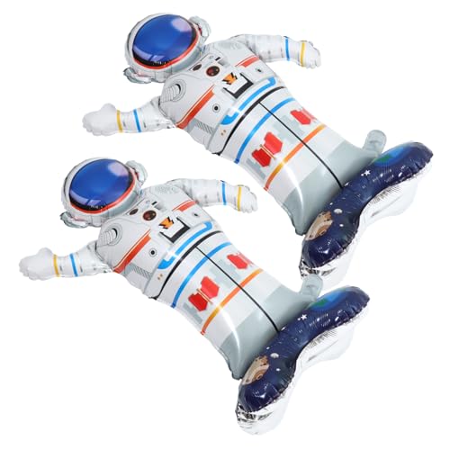 CIYODO 2 Stück Astronautenballon Geburtstag Luftballons Astronauten-Ballons- Astronauten-Dekoration Astronautenförmige Luftballons dekorative Luftballons zum Geburtstag Aluminium von CIYODO