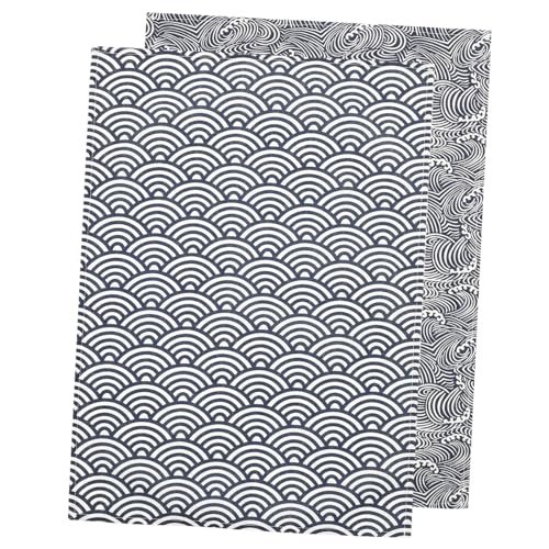 CIYODO 2 Stück Japanische Tischdecke Retro Rechteckige Baumwoll Tischwäsche für Picknick und Partys Stilvolle Tischdekoration mit Design von CIYODO
