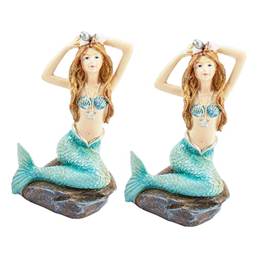 CIYODO 2 Stück Meerjungfrau Dekofigur für Aquarium und Tischdekoration Hochwertige Resin Meerjungfrauen Statue für Fischbecken und Teichlandschaft und Pflegeleicht CIYODO 2 Stück Meerjungfrau Dekofigur für Aquarium und Tischdekoration Hochwertige Resin Meerjungfrauen Statue für Fischbecken und Teichlandschaft und Pflegeleicht von CIYODO