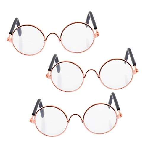 CIYODO 2 Stück Mini-Brille Vintage- Haustierfoto Retro-Brille Schnapsgläser Puppe Mini- Aus Metall Mini-Puppen- Eisenlegierung Transparent von CIYODO