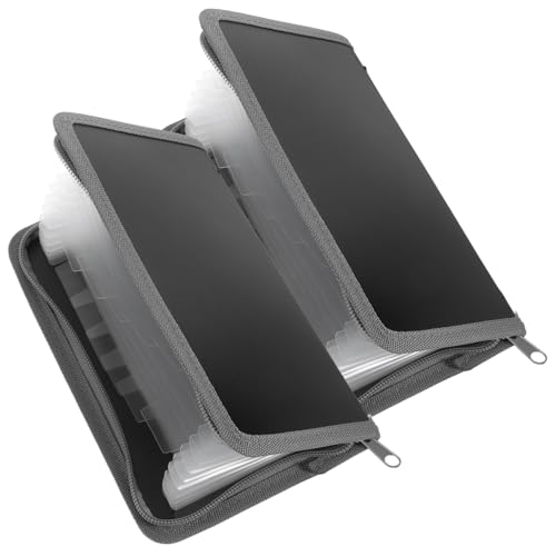CIYODO 2 Stück Mini Windmappen Ordner Transparente Innenseiten Graue Umrandung Vielseitiger Leichter Dokumenten und Beleg Organizer Kompakter Tragbarer Mehrschicht Filing Bag für Büro und von CIYODO