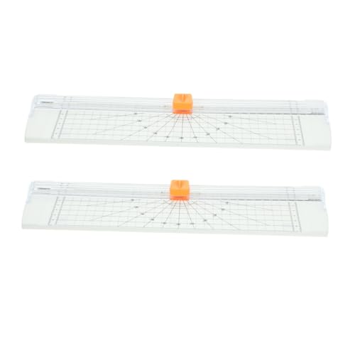 CIYODO 2 Stück Papierschneider mit Klappbarem Lineal Leichter Mini Craft Paper Trimmer für Präzise Schnitte für Schule Scrapbooking Fotos und Etiketten Weiß von CIYODO