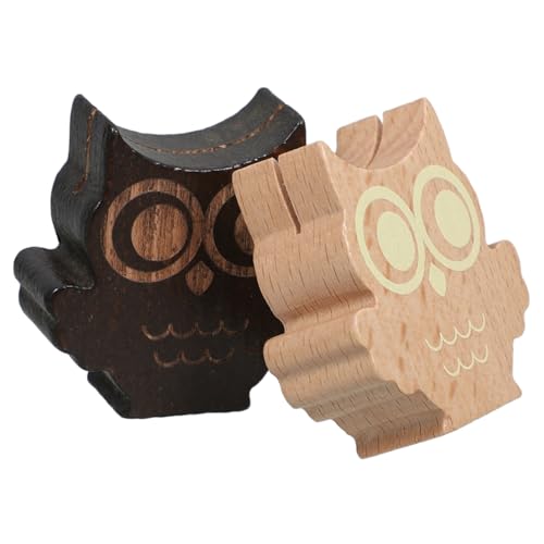 CIYODO 2 Stück Rustikale Holz Foto und Kartenhalter Eulen Design Vielseitige Tischaufsteller für Menüs Hochzeiten Geburtstagsfeiern Leicht und Tragbar Nachhaltige Holzmaterialien von CIYODO