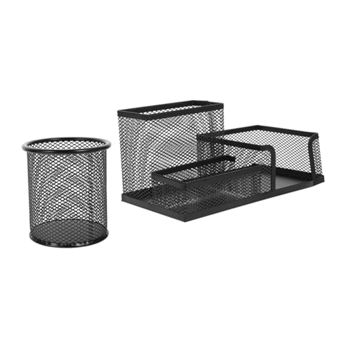 CIYODO 2 Stück Teiliges Stiftehalter aus Metall Multifunktionaler Schreibtisch Organizer mit Rutschfestem Design Praktischer Behälter für Stifte Radiergummi und Bürobedarf für Büro und von CIYODO
