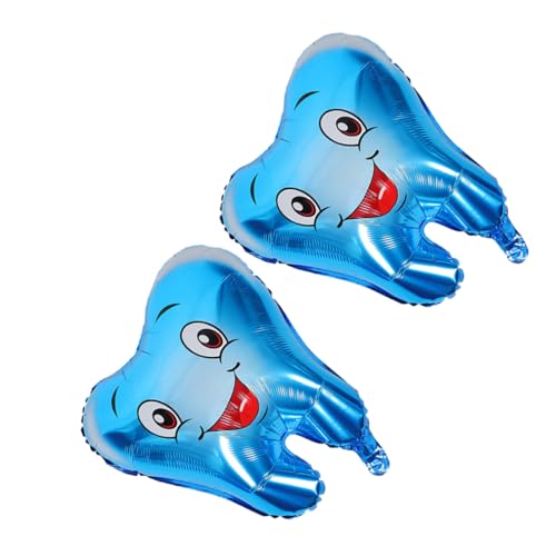 CIYODO 2 Stück Teiliges Zahnfolienballon aus Langlebiger Aluminiumfolie Zahnförmige Partydekoration für Zahnarztfeiern Babyparty Abschlussfeier Einfach Aufzublasen und Vielseitig von CIYODO