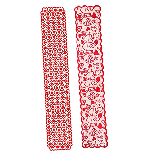 CIYODO 2 Stück Tischdecke mit Rote Tischdecke für Valentinstag Hochzeiten und Partys Wiederverwendbar und Pflegeleicht von CIYODO