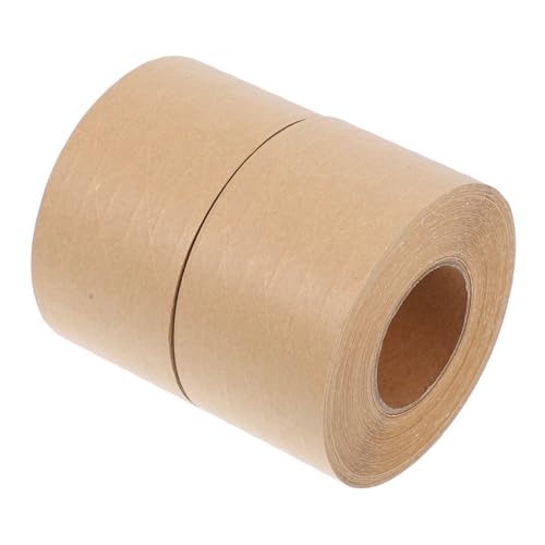 CIYODO 2 Stück Wasseraktiviertes Kraftpapier Klebeband Yards Verstärktes Gummiertes Paketklebeband für Zuverlässige Versiegelung und Einfache Handhabung für Verpackung und Bastelprojekte von CIYODO