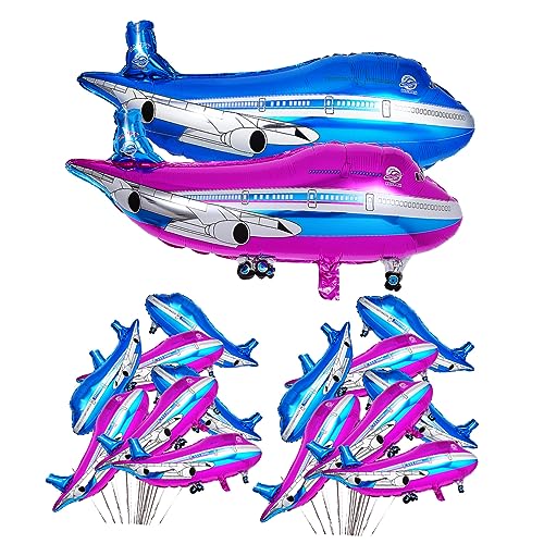 CIYODO 20 Stück Ballon aus Aluminiumfolie Thema Geburtstagsfeier Flugzeug Ballons Ebene fliegende Flugzeugballons Flugzeug-Partydekorationen Flugzeugdekorationen Flugzeug-Folienballons von CIYODO