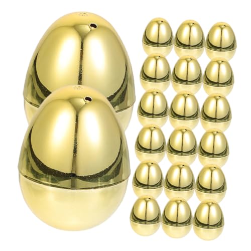 CIYODO 20 Stück Befüllbare Kunststoff Ostereier Goldene Eier für Ostern zum Befüllen von Süßigkeiten Geschenken und Dekorationen für Ihre Osterparty von CIYODO