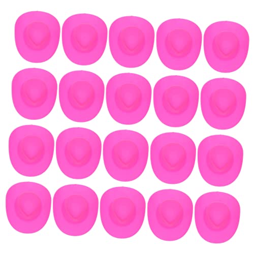 CIYODO 20 Stück Cowboyhutspielzeug Miniatur Geburtstag Mini-Puppen Für Mini-Hut- Party Unser Minihüte Zum Ankleiden Von Puppen Kleine Puppenhüte Puppenkopfbedeckung Rosa Plastik von CIYODO