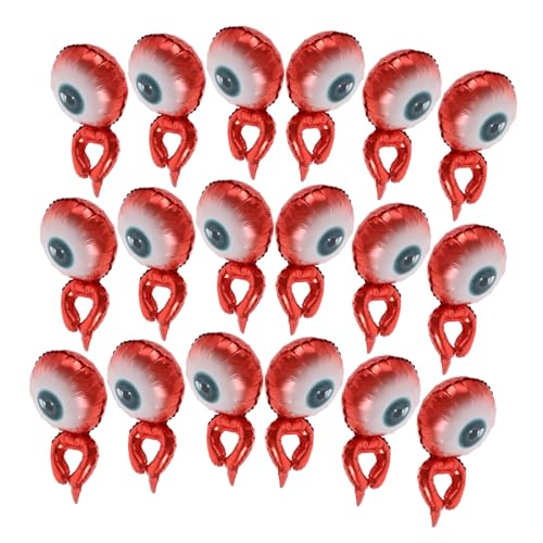 CIYODO 20 Stück Halloween Armbandballons aus Aluminiumfolie Aufblasbare Augenballons für Partydekoration Leichte Tragbare Handgelenk Ballons für Halloween und Festival Zubehör von CIYODO