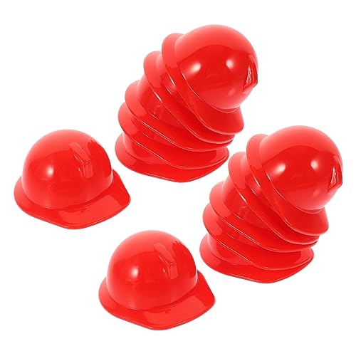 CIYODO 20 Stück Haustier Hut schützend Erwachsene Puppenhüte puppenzubehör doll Accessories DIY-Zubehör Security Cap Helme für Haustiere Mini-Puppenhelm Plastik rot von CIYODO