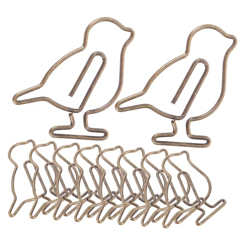 CIYODO 20 Stück Kreative Büroklammern Form von Kleinen Vögeln Antik Süße Papierclips für Notizen Fotos und Dokumente für Bürobedarf und von CIYODO