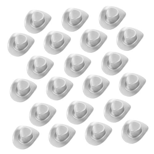 CIYODO 20 Stück Mini-Cowboyhut Mini-Hut Dekoration -Cowboy Cowboy-Hut winzig Hut für Puppen Miniaturhut austauschbare Puppenhüte Hut für Minihauspuppe Plastik Silver CIYODO 20 Stück Mini-Cowboyhut Mini-Hut Dekoration -Cowboy Cowboy-Hut winzig Hut für Puppen Miniaturhut austauschbare Puppenhüte Hut für Minihauspuppe Plastik Silver von CIYODO