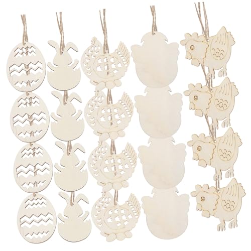 CIYODO 20 Stück Teiliges Ostereier zum Bemalen DIY Holzanhänger für Blanko zum Gestalten für Bastelprojekte Gruppenaktivitäten und Kreative Dekorationen CIYODO 20 Stück Teiliges Ostereier zum Bemalen DIY Holzanhänger für Blanko zum Gestalten für Bastelprojekte Gruppenaktivitäten und Kreative Dekorationen von CIYODO