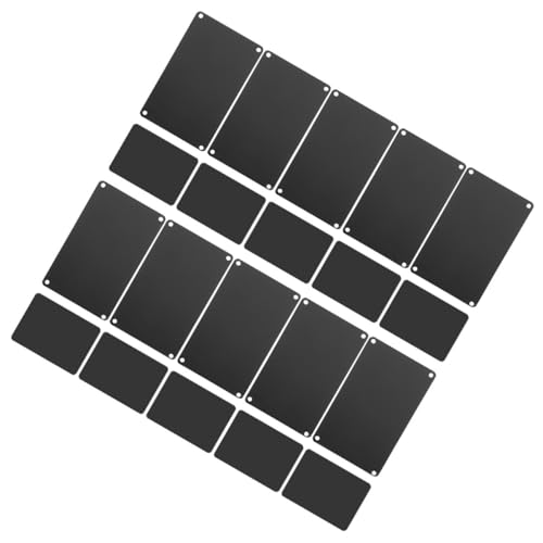 CIYODO 20 Stück Teiliges Schwarze Aluminium Blanko Metallschilder mit Löchern Vielseitige Türschilder und Namensschilder für Büro Hotel Gravierbar und Langlebig CIYODO 20 Stück Teiliges Schwarze Aluminium Blanko Metallschilder mit Löchern Vielseitige Türschilder und Namensschilder für Büro Hotel Gravierbar und Langlebig von CIYODO