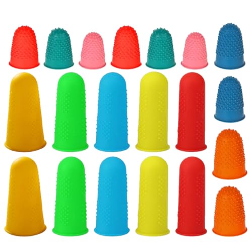 CIYODO 20 Stück Teiliges Silikon Fingerschutz Rutschfest und Hitzebeständig Kompakte Fingerlinge für Haushalt Garten Basteln und Arbeiten Flexible Bequeme Schutzhüllen in Mischfarben von CIYODO