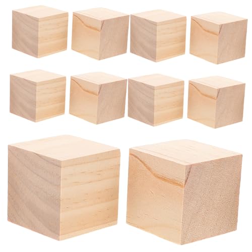 CIYODO 20Stücke DIY Holzwürfel Unbearbeitete Holzblöcke für Kreative Bastelprojekte mit Kindern zum Bemalen für Familienaktivitäten von CIYODO