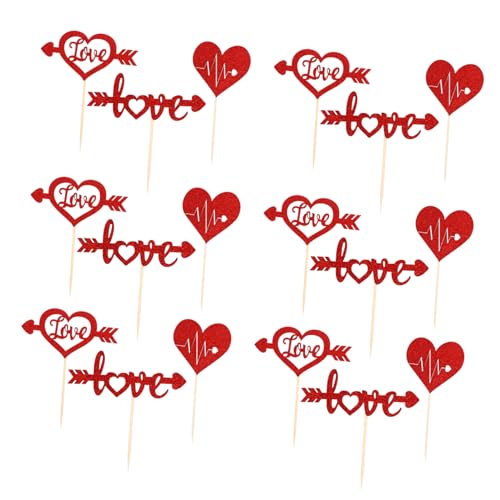 CIYODO 24 Stück Liebe Design Cupcake Topper für Valentinstag Kuchen Picks zur Dekoration von Hochzeit Party und Besonderen Anlässen CIYODO 24 Stück Liebe Design Cupcake Topper für Valentinstag Kuchen Picks zur Dekoration von Hochzeit Party und Besonderen Anlässen von CIYODO