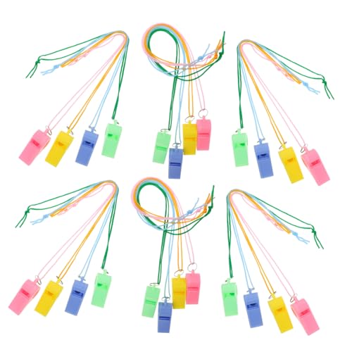 CIYODO 24 Stück Teiliges Bunte Kinderpfeifen aus Kunststoff mit Neon Halskette Laute Fußball Trainerpfeifen für Schiedsrichter Teamwork bei Outdoor Sport und Kinderaktivitäten CIYODO 24 Stück Teiliges Bunte Kinderpfeifen aus Kunststoff mit Neon Halskette Laute Fußball Trainerpfeifen für Schiedsrichter Teamwork bei Outdoor Sport und Kinderaktivitäten von CIYODO