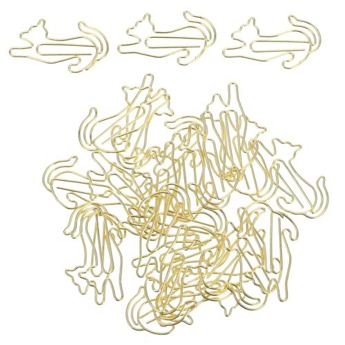CIYODO 25 Stück Tierförmige Büroklammern aus Metall in Gold Kreative Lesezeichen Clips für Büro und Schule Stabile Katzenform Paperclips für Organisation und Dekoration CIYODO 25 Stück Tierförmige Büroklammern aus Metall in Gold Kreative Lesezeichen Clips für Büro und Schule Stabile Katzenform Paperclips für Organisation und Dekoration von CIYODO